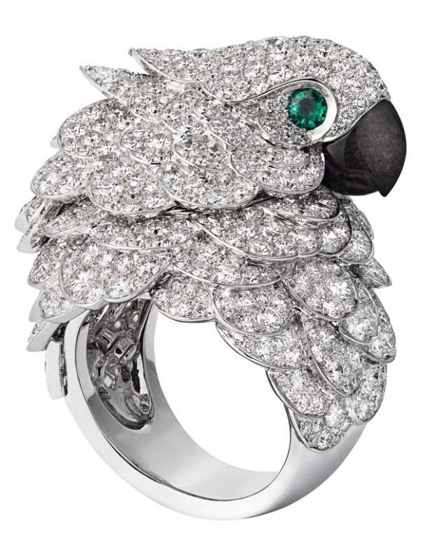 The Parrot watch, from Cartier's Les Heures Fabuleuses collection, is a cross between a timepiece and a cocktail ring.