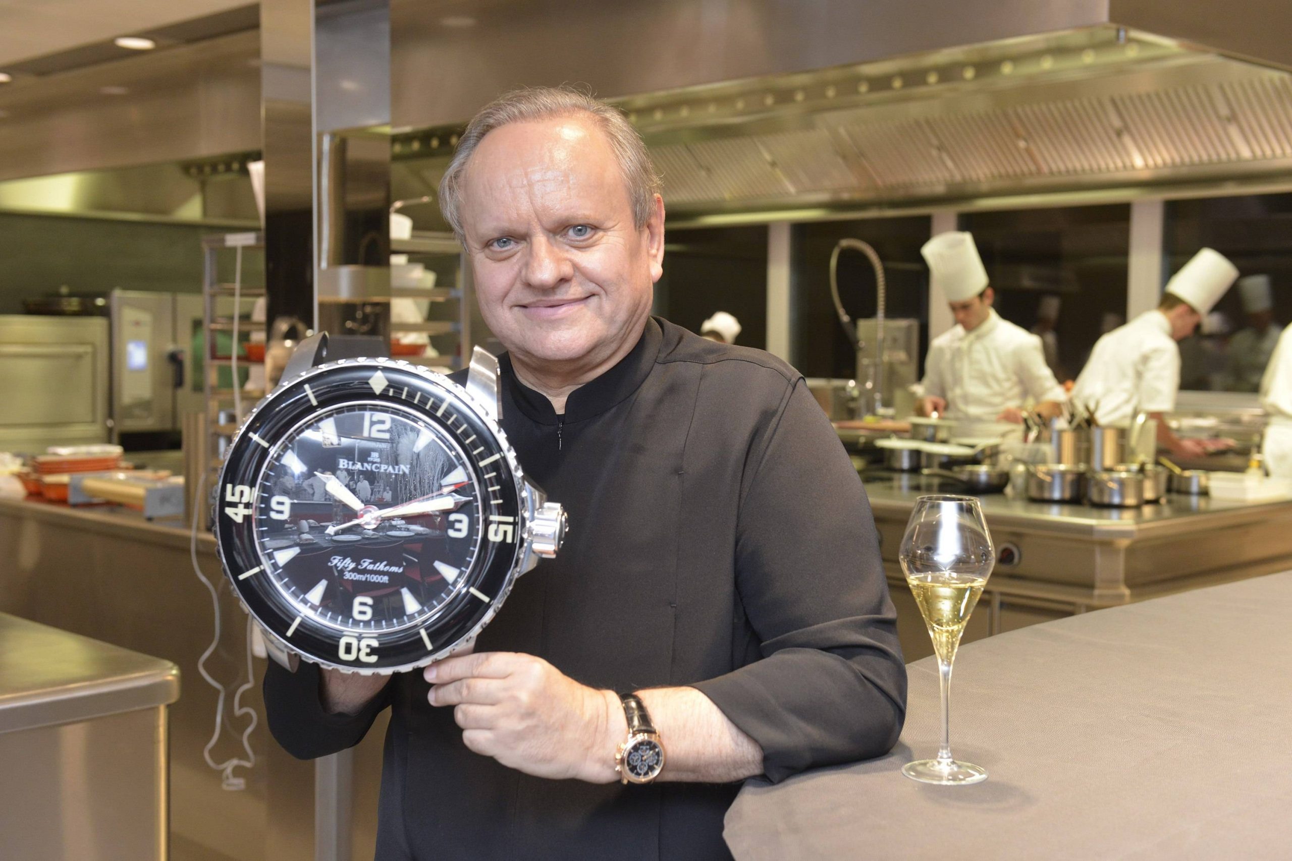 Jo l Robuchon Visits the Blancpain Manufacture in Le Brassus