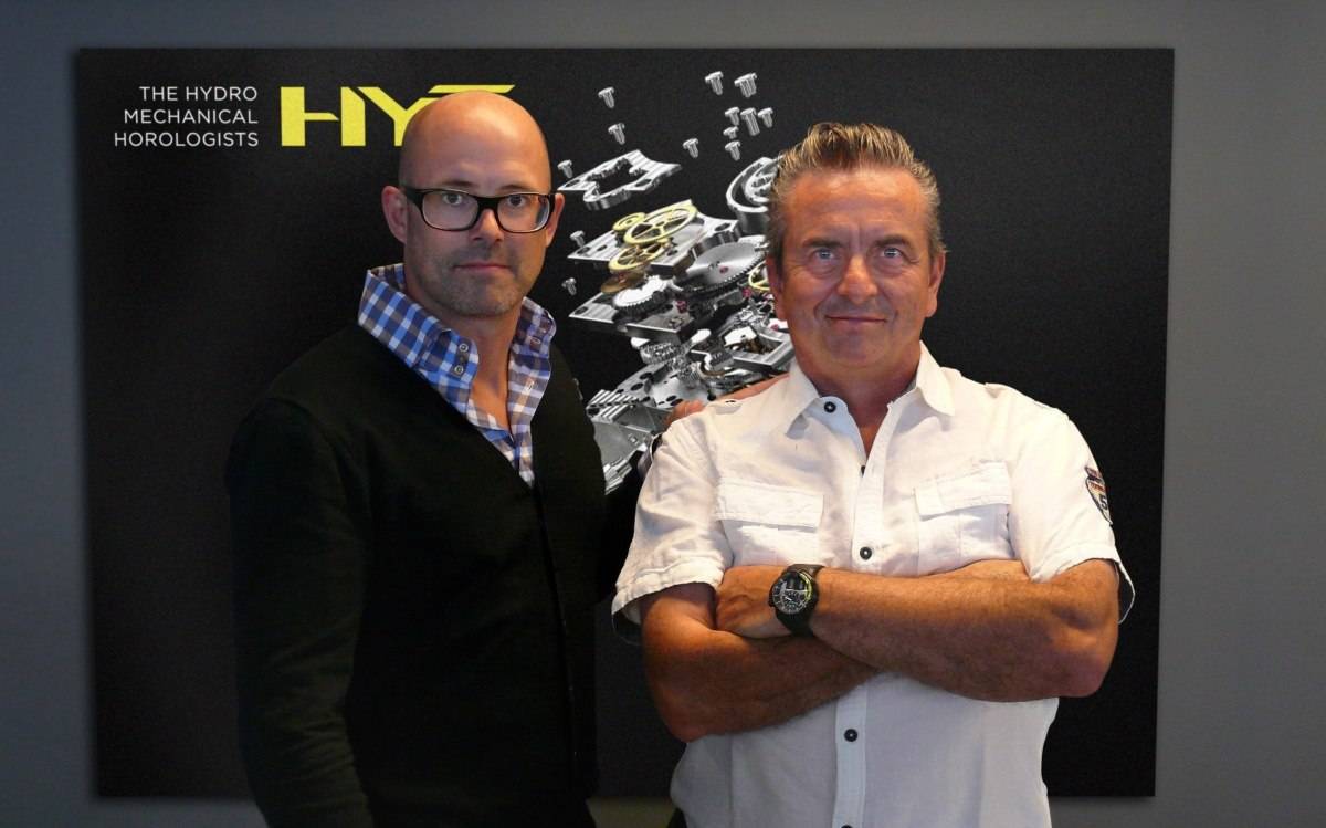 HYT CEO Vincent Perriard welcomes Master Watchmaker Dominic Renaud to HYT.