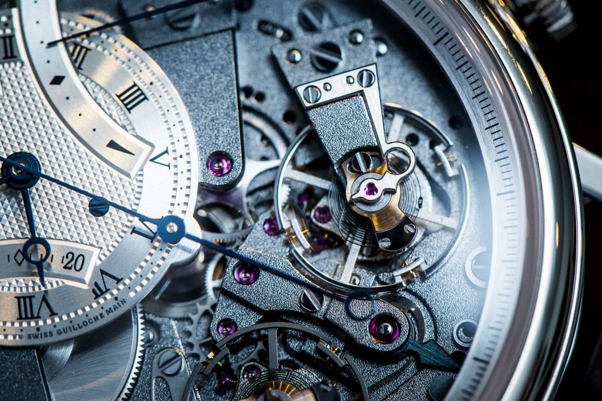 Breguet 7077 La Tradition Chronograph Indépendant Watch Baselworld 2015 Wrist Close Up