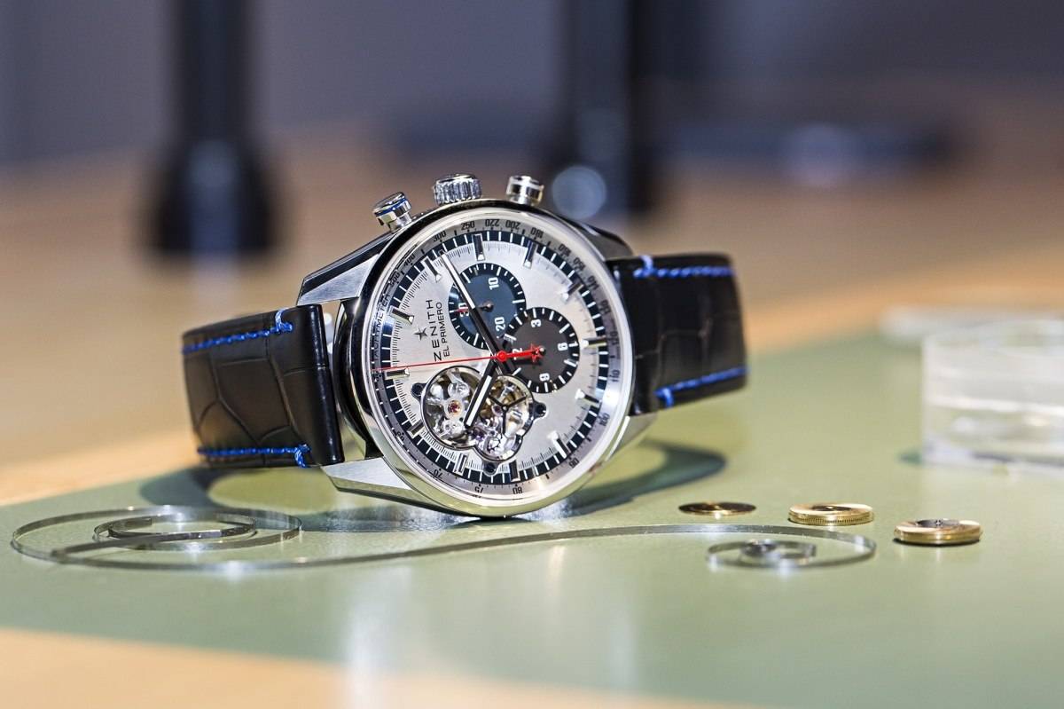 Zenith Harrods Limited Edition El Primero Chronomaster 1969 Watch close up Exhibition May 2015