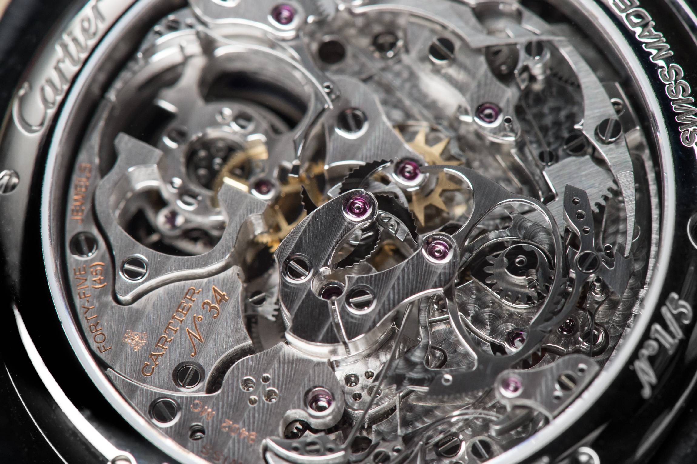 Cartier Rotonde de Cartier Minute Repeater Flying Tourbillon Calibre 9402 MC "Poinçon de genève" certified watch back close up