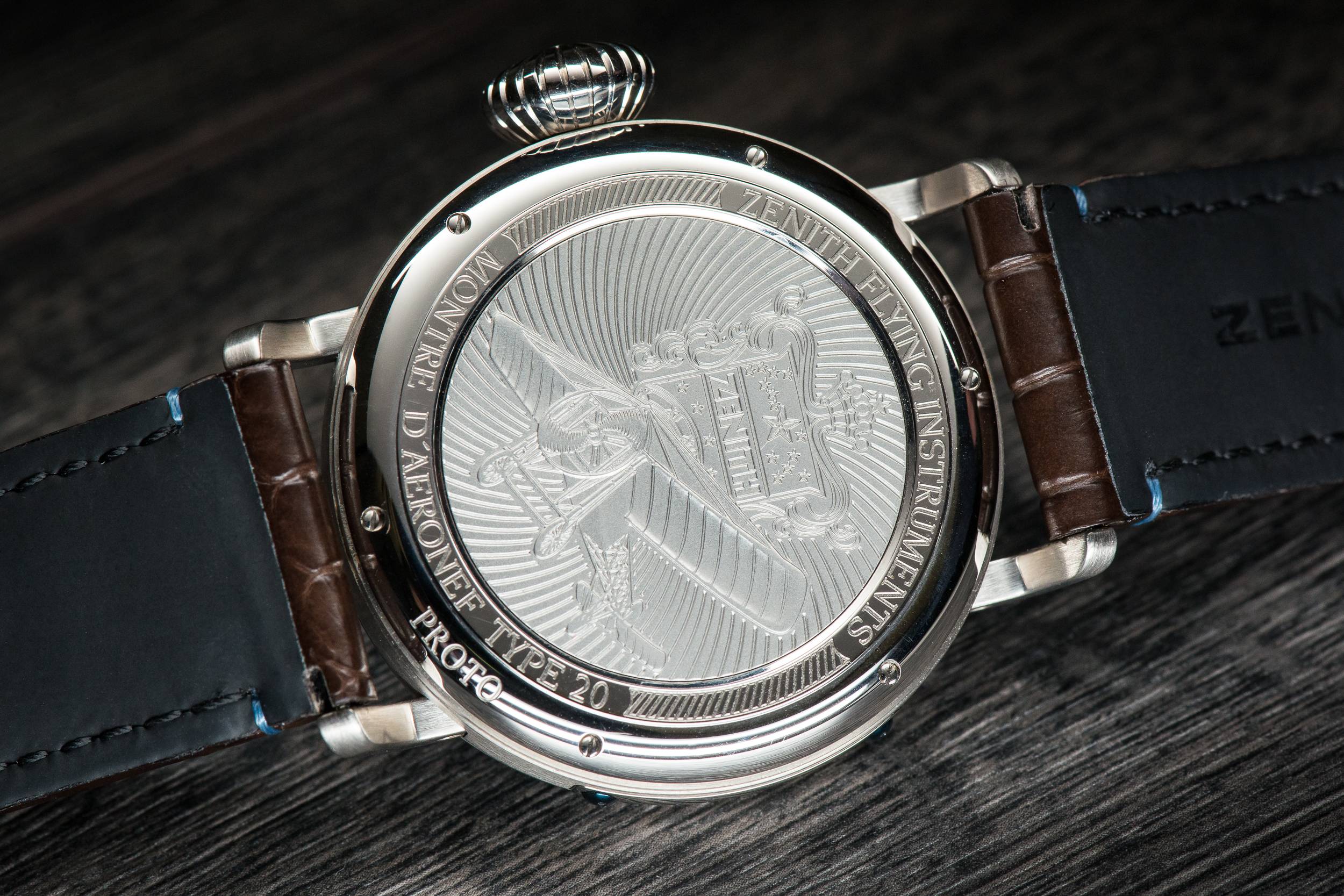 Unique Zenith Pilot Extra Special Made For The Watch Gallery Back Engraving