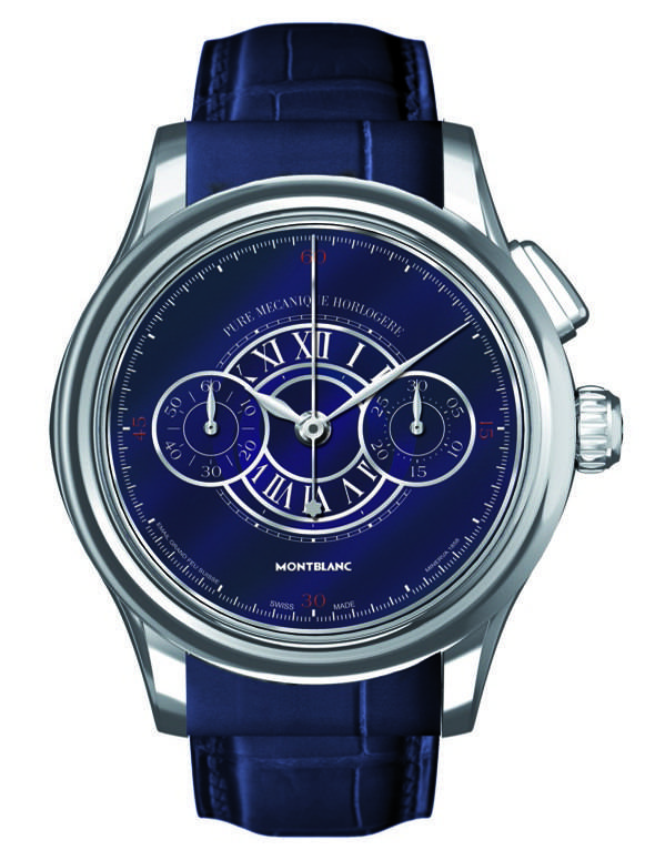 Villeret Blue: Montblanc Villeret Grand Chronographe Enamel Dial Watch