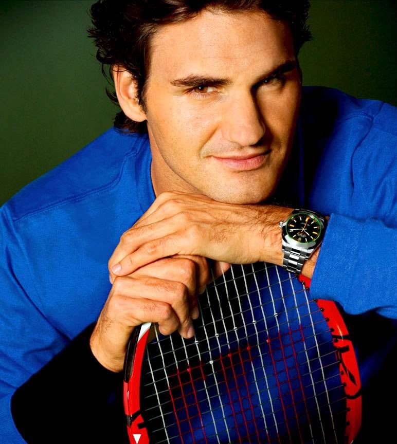 Celebrity Corner:  7 Time Wimbledon Champion Roger Federer wearing Rolex Milgauss