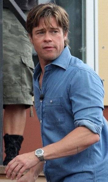 Celebrity Corner:  Brad Pitt wearing a Patek Philippe Nautilus 5711/1A