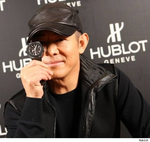 Celebrity Living: Jet Li showing off a Hublot, before launching the Hublot Aero Bang Jet Li