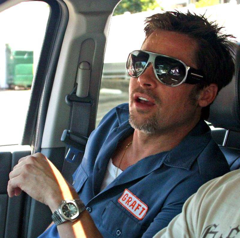 Celebrity Living: Brad Pitt wearing a Patek Philippe Nautilus ref.5711/1A