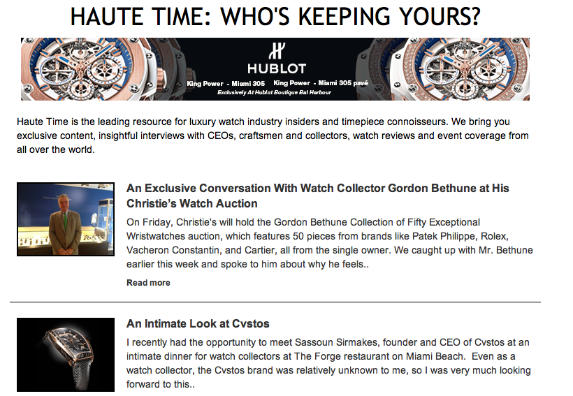 Sign Up NOW: Exclusive Access to Haute Time