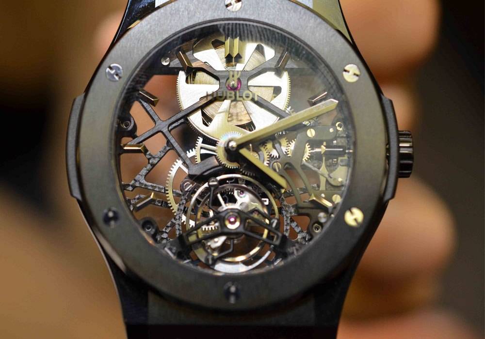 Today’s Haute Time Watch of the Day selected by Carmelo Anthony is the Classic Fusion Skeleton Tourbillon by Hublot