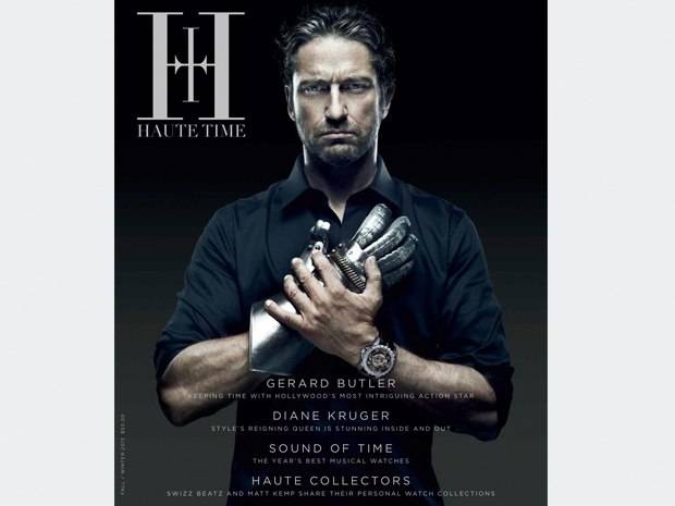 Gerard Butler Covers the Second Issue of Haute Time Magazine
