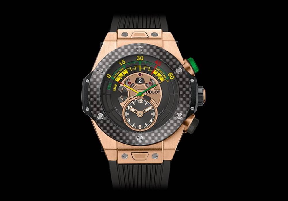Carmelo Anthony’s Haute Time Watch of the Day:  Hublot Big Bang Unico Bi-Retrograde Chrono King Gold Carbon