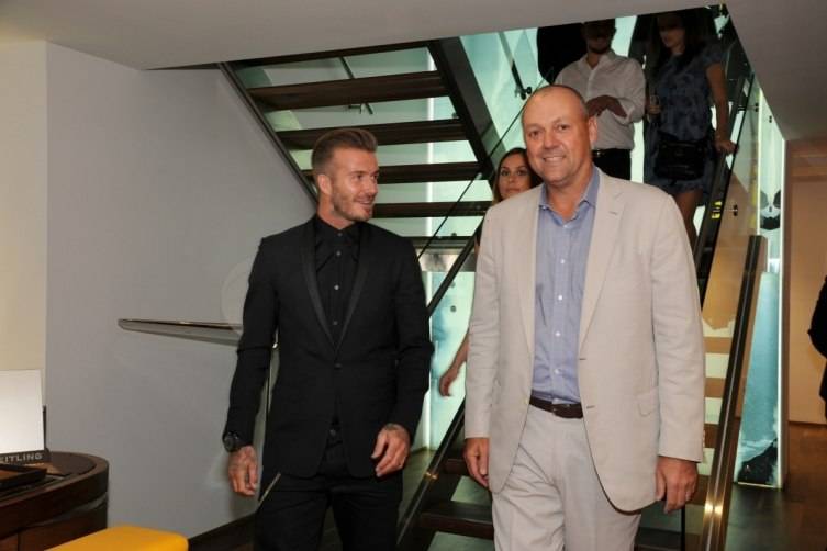 David Beckham Visits Breitling Boutique In Celebration of NYFW