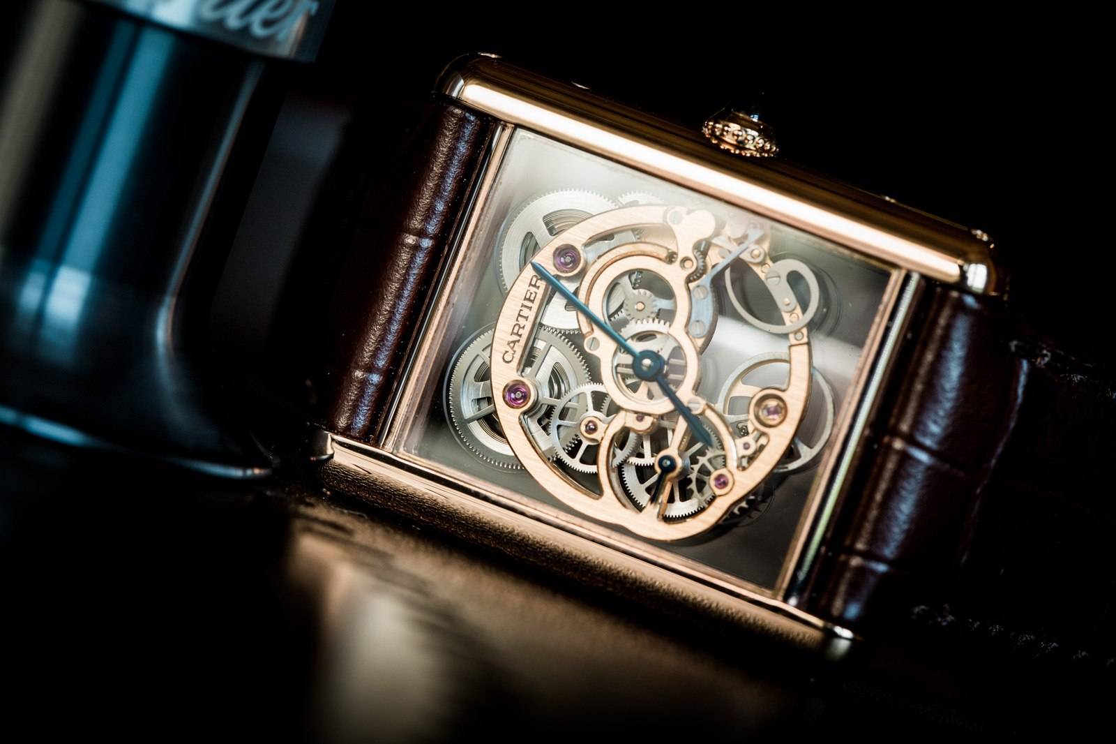 Introducing The New Cartier Tank Louis Cartier Skeleton Sapphire In Rose Gold