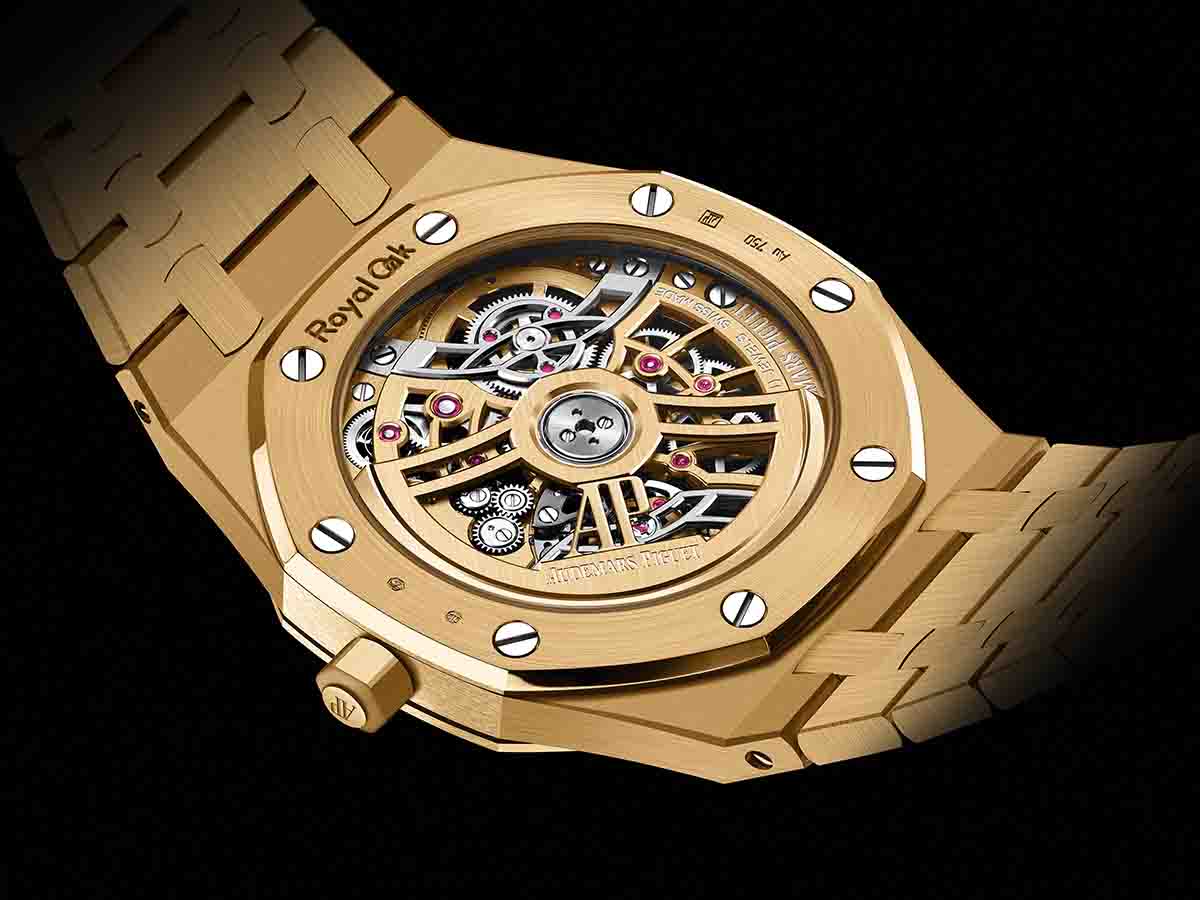 Haute Complication: The New Audemars Piguet Royal Oak "Jumbo" Extra-Thin Openworked In Yellow Gold