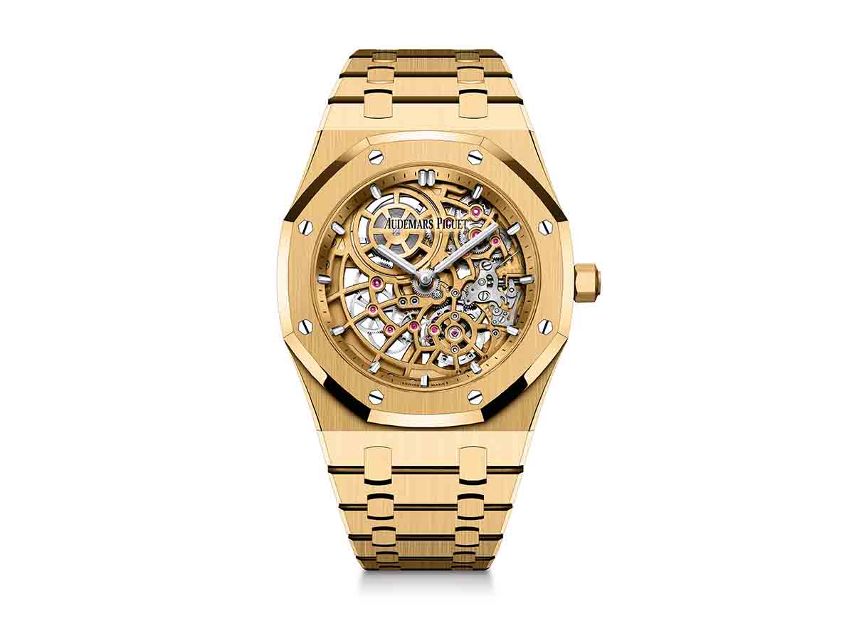 Haute Complication: The New Audemars Piguet Royal Oak "Jumbo" Extra-Thin Openworked In Yellow Gold