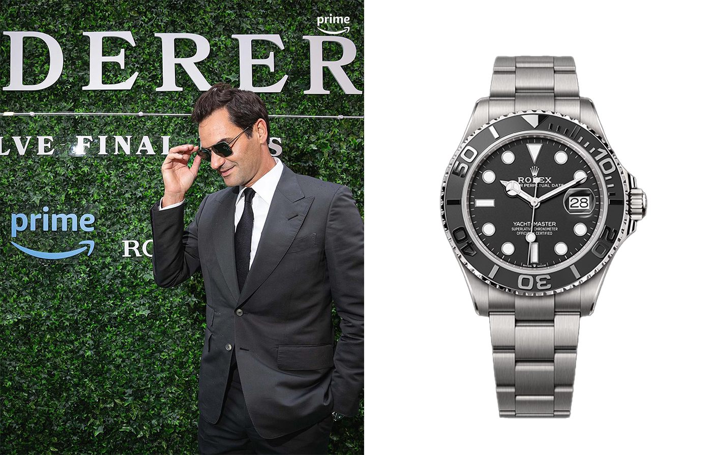 Roger Federer Wears A Titanium Yacht-Master To The Premiere Of Twelve Final Days