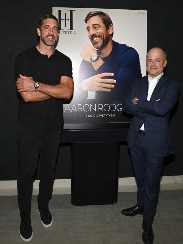 Haute Time Celebrates NFL Legend & August Cover Star Aaron Rodgers With Zenith Watches & Whispering Angel