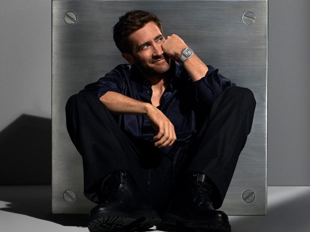 Jake Gyllenhaal Sports The New Cartier Santos Dual-Time