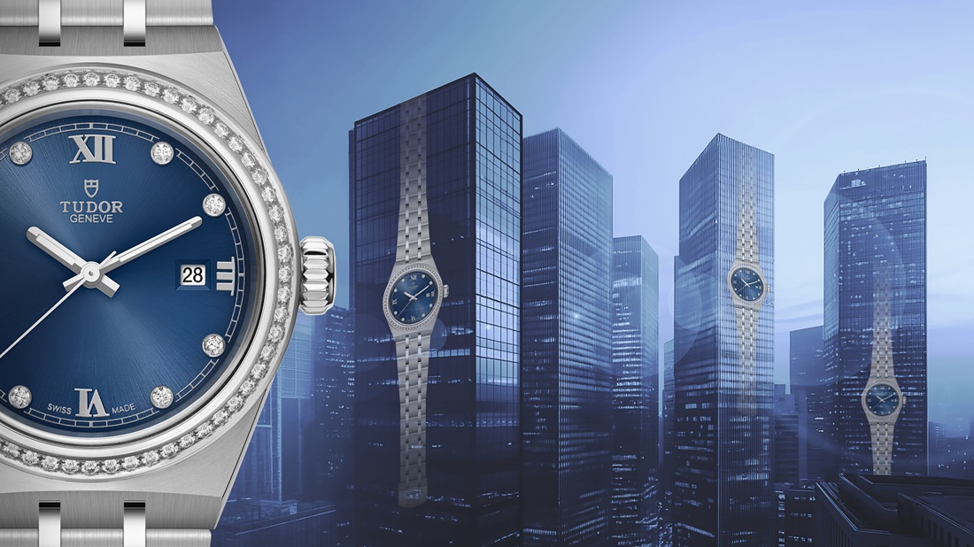 Tudor Expands Royal Collection With a Blue Dial Diamond-Set Timepiece