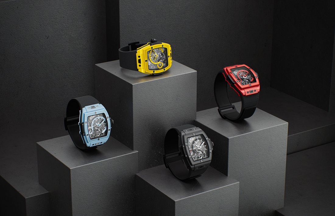 Hublot Introduces Colored Ceramic Spirit of Big Bang Tourbillon 5-Day Power Reserve in Four Bold Limited Editions