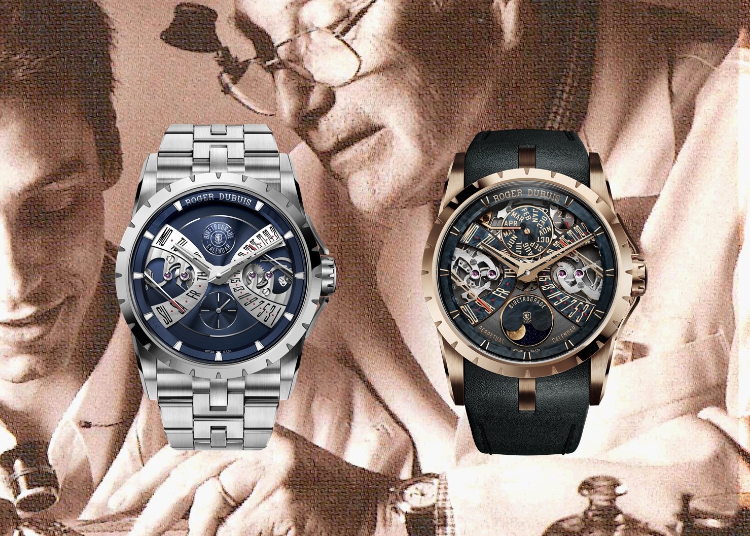 A Study in Layers and Finishing: The New Roger Dubuis Excalibur Biretrograde Perpetual Calendar and Excalibur Biretrograde Calendar Steel