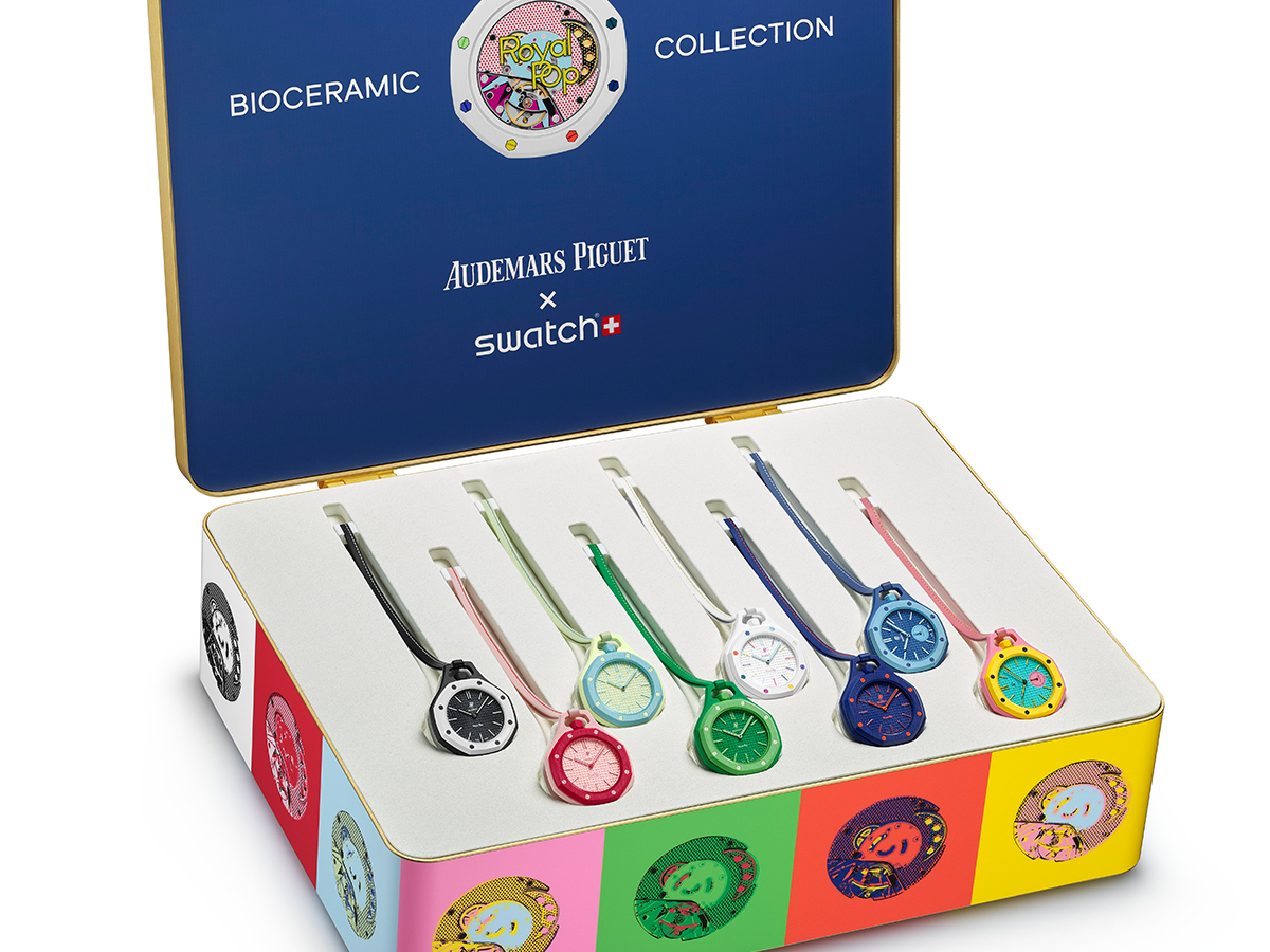 udemars Piguet and Swatch have joined forces on the Royal Pop, a collection of eight Bioceramic pocket watches that takes two of the most recognizable design languages in Swiss watchmaking and pushes them somewhere neither brand has gone before.