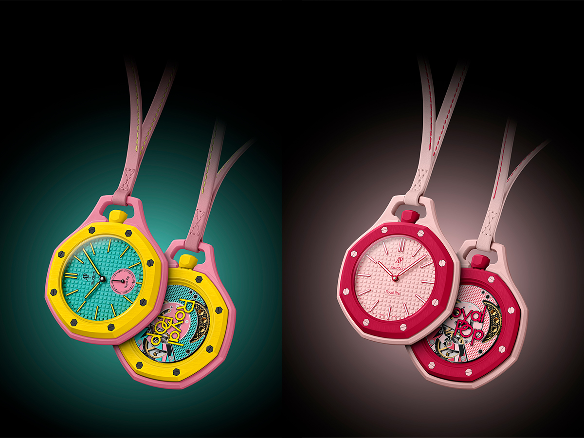 udemars Piguet and Swatch have joined forces on the Royal Pop, a collection of eight Bioceramic pocket watches that takes two of the most recognizable design languages in Swiss watchmaking and pushes them somewhere neither brand has gone before.