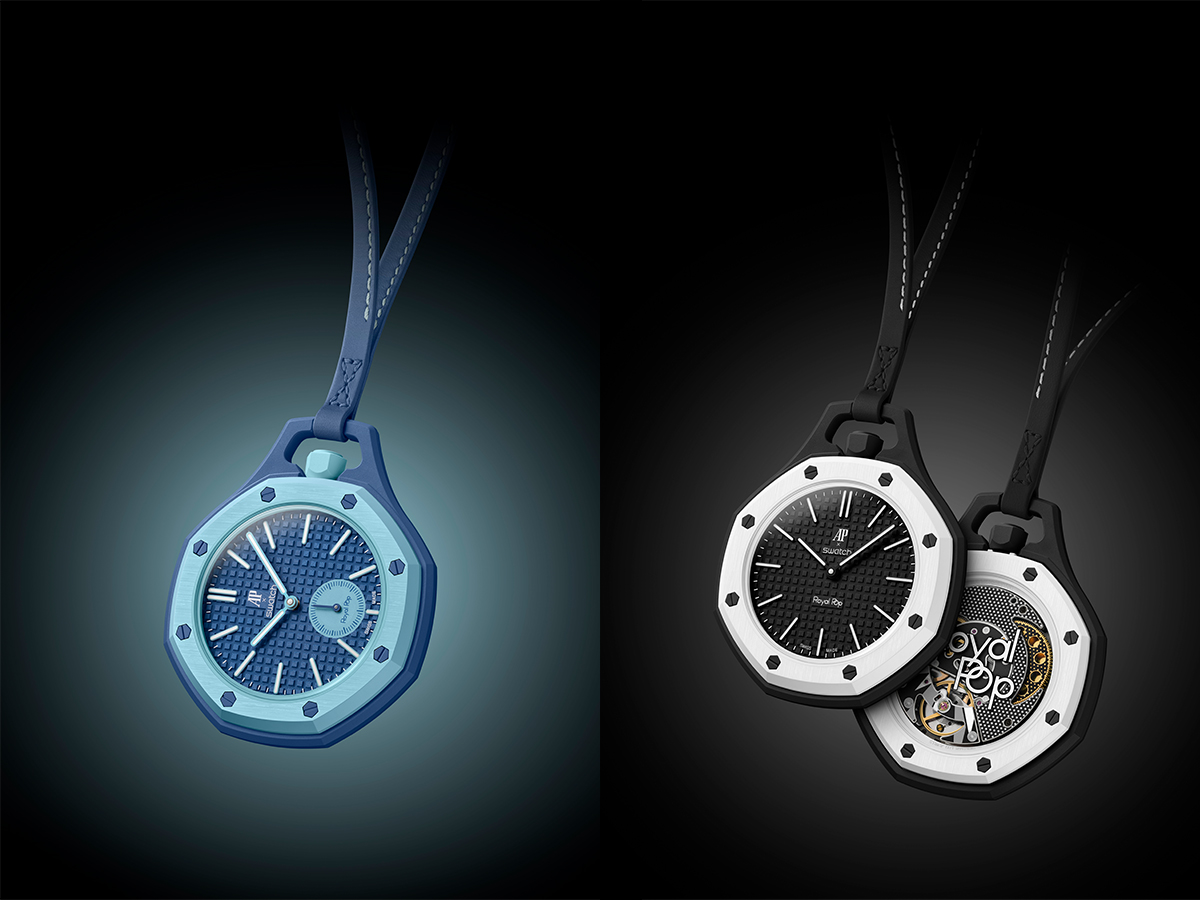 udemars Piguet and Swatch have joined forces on the Royal Pop, a collection of eight Bioceramic pocket watches that takes two of the most recognizable design languages in Swiss watchmaking and pushes them somewhere neither brand has gone before.