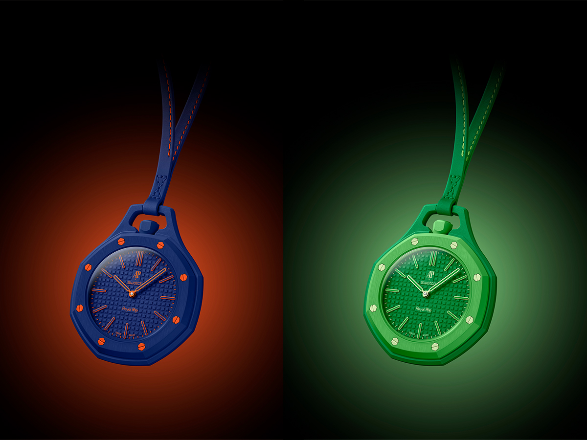 udemars Piguet and Swatch have joined forces on the Royal Pop, a collection of eight Bioceramic pocket watches that takes two of the most recognizable design languages in Swiss watchmaking and pushes them somewhere neither brand has gone before.